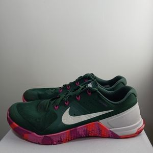 Nike Metcon 2 Amp 819902-315 Running Shoes Dark Emerald Green Pink Men's Sz 10.5